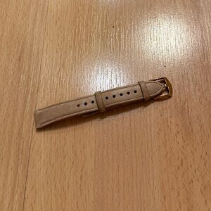 Tan Leather Watch Strap with Gold Buckle